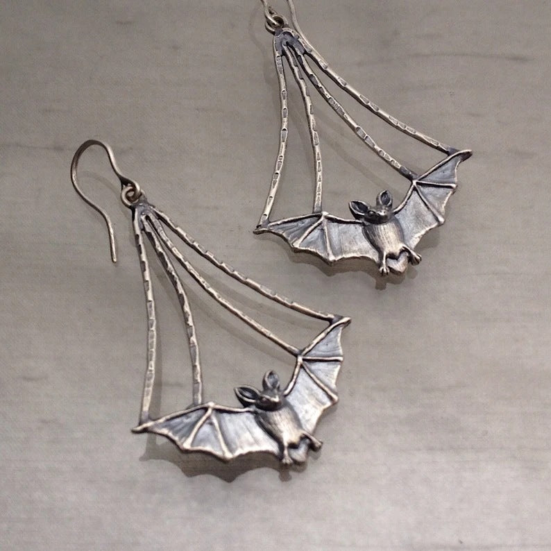 Wholesale Goth Theme Vintage Temperament Fashion Bat  Alloy Earrings